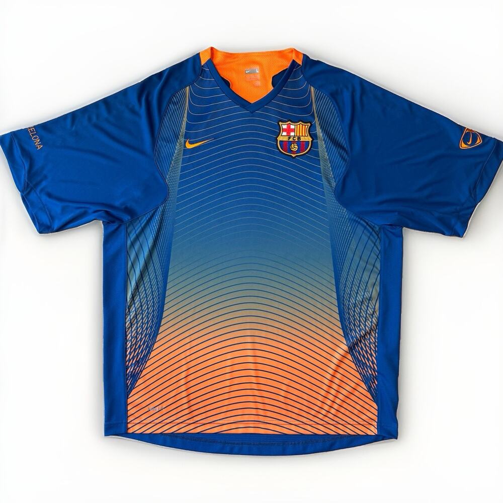 Vintage Nike FC Barcelona Training Jersey Large Multicolor Y2K Messi Soccer